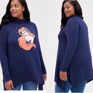 NWT Torrid Disney size 2X Ariel mock neck top
